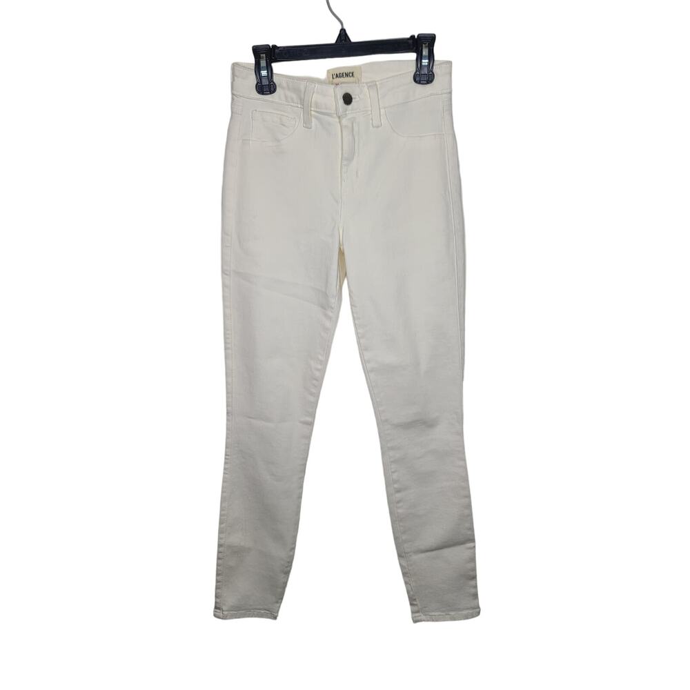 L'Agence Margo vintage white high rise skinny crop jeans - 24